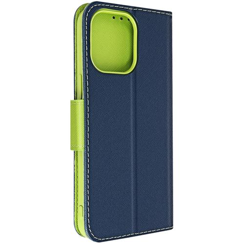 Étui Pour Iphone 14 Pro Max Portefeuille Collection Fancy Style Bleu Nuit