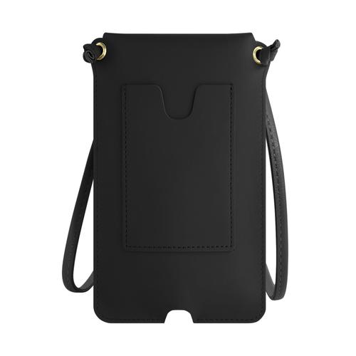 Pochette Bandoulière Smartphone Avec Rangement Carte Simili Cuir Noir