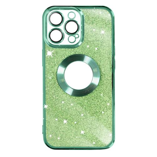 Coque Pour Iphone 14 Pro Paillette Amovible Silicone Série Protecam Spark Vert