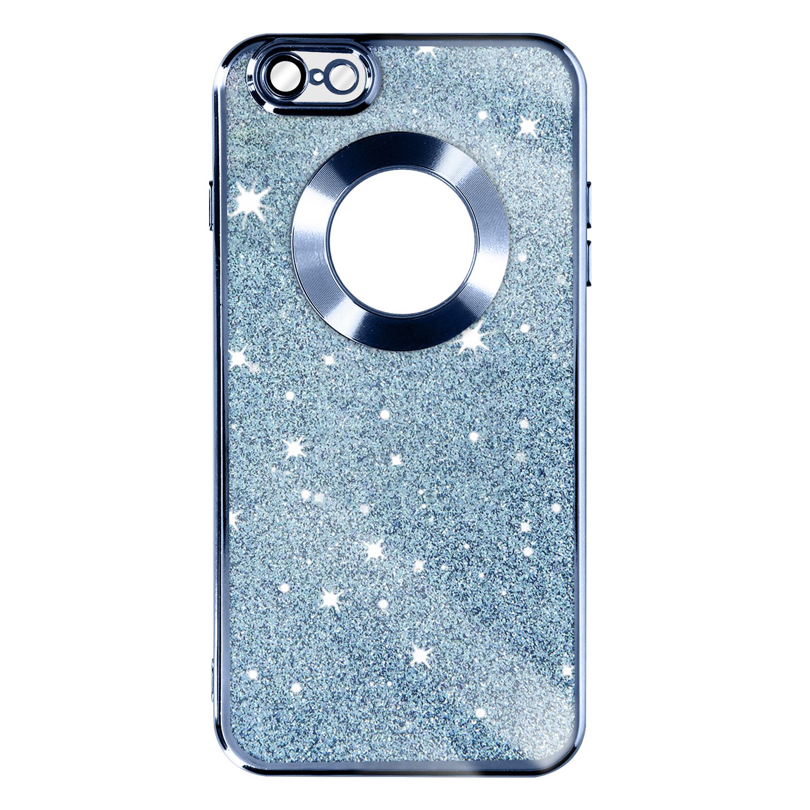 Coque Pour Iphone 6 Et 6s Paillette Amovible Série Protecam Spark Bleu