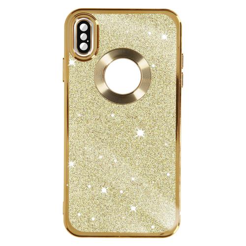 Coque Pour Iphone Xs Max Paillette Amovible Silicone Gel Série Protecam Spark Or