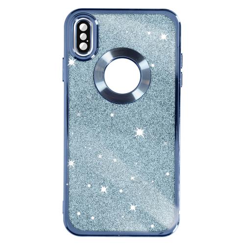 Coque Pour Iphone Xs Max Paillette Amovible Silicone Série Protecam Spark Bleu