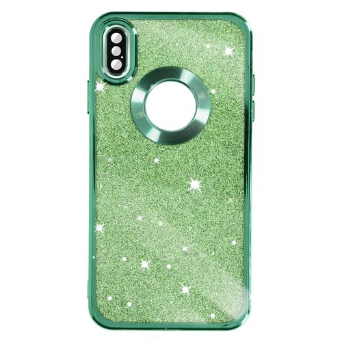 Coque Pour Iphone Xs Max Paillette Amovible Silicone Série Protecam Spark Vert