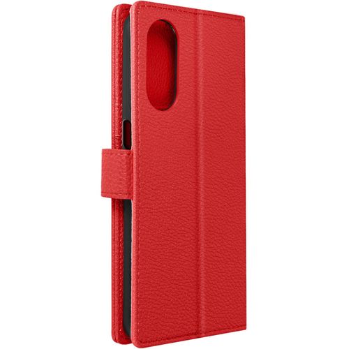 Housse Pour Oppo A78 Support Vidéo Portefeuille Simili Cuir Rouge