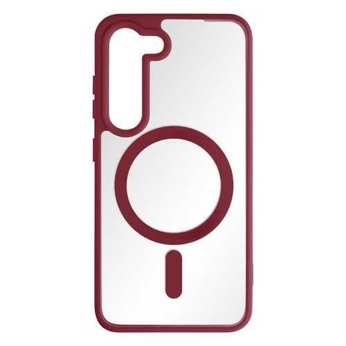 Coque Magsafe Pour Samsung Galaxy S23 Dos Rigide Contour Silicone Bordeaux