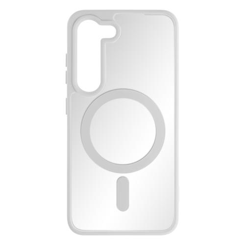 Coque Magsafe Pour Samsung Galaxy S23 Dos Rigide Contour Silicone Mat Blanc