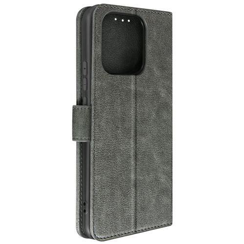 Étui Pour Xiaomi Redmi 12c Clapet Porte-Carte Fonction Support Vidéo Gris