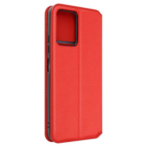 Étui Pour Redmi Note 12 5g Clapet Magnétique Porte-Carte Support Vidéo Rouge