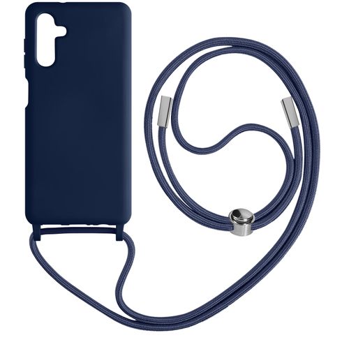 Coque Cordon Pour Samsung Galaxy A14 5g Et 4g Lanière Tour Du Cou 80cm Bleu Nuit