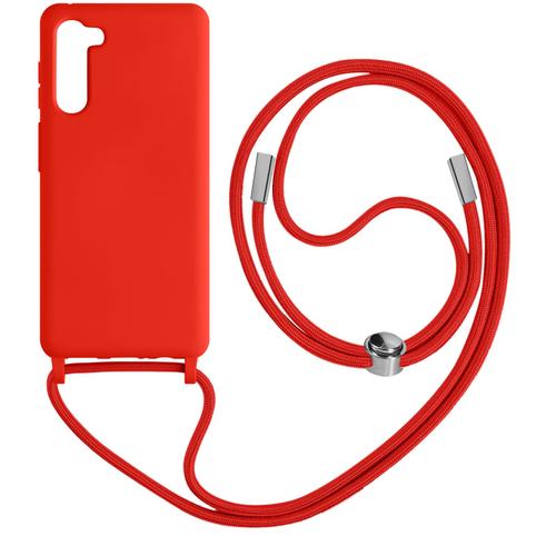 Coque Cordon Pour Samsung Galaxy S23 Plus Lanière Tour Du Cou 80cm Rouge