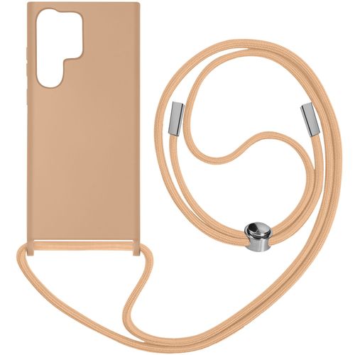 Coque Cordon Pour Samsung Galaxy S23 Ultra Lanière Tour Du Cou 80cm Rose Poudré