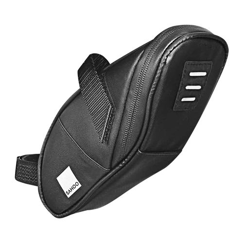 Sacoche Vélo Étanche Capacité 0.5l Fixation Selle Fermeture Éclair Sahoo Noir
