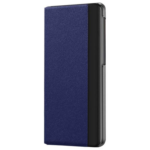 Coque Clapet Pour Huawei Mate X3 Fenêtre Et Béquille Clear View Stand Bleu Nuit
