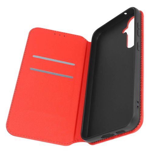 Étui Pour Samsung S23 Fe Porte-Carte Support Vidéo Clapet Magnétique Rouge