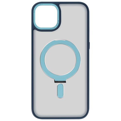Coque Magsafe Pour Iphone 15 Silicone Gel Anneau Support Bleu Ciel