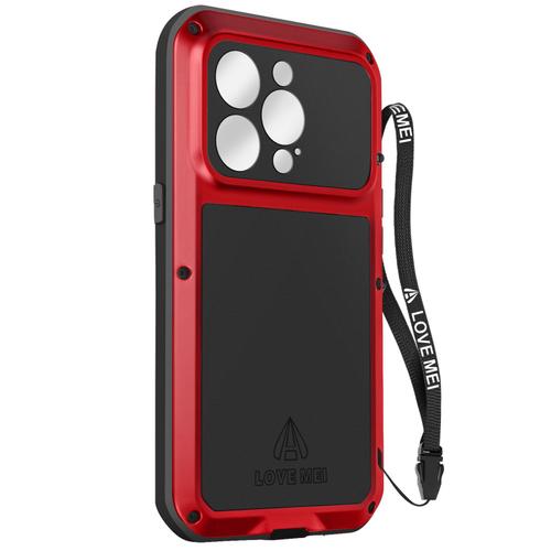 Coque Love Mei Pour Iphone 14 Pro Max Intégrale Antichoc Antichute Etanche Rouge