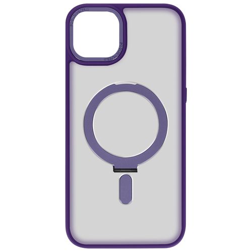 Coque Magsafe Pour Iphone 15 Silicone Gel Anneau Fonction Support Violet