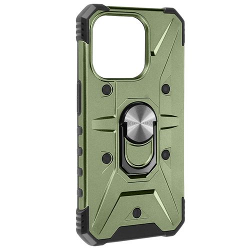 Coque Bague Pour Iphone 15 Plus Bumper Antichoc Série Armoring Bump Vert Kaki