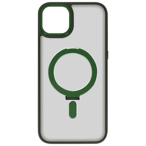 Coque Magsafe Pour Iphone 15 Plus Silicone Gel Anneau Fonction Support Vert