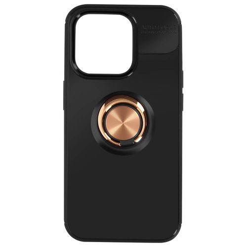 Coque Pour Iphone 15 Pro Anneau Chromé Silicone Flexible Noire Et Rose Gold