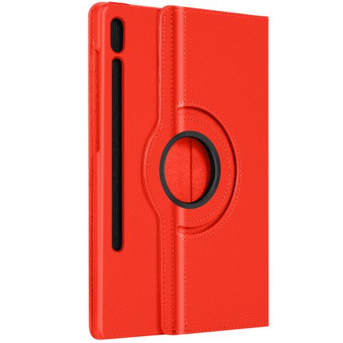 Étui Folio Pour Samsung Galaxy Tab S9 Support Rotatif Paysage Portrait Rouge