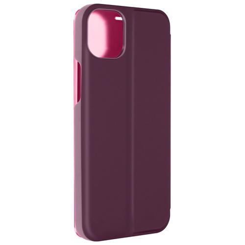 Étui Clear View Pour Iphone 15 Plus Clapet Miroir Fonction Support Violet