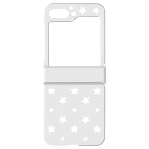 Coque Pour Samsung Z Flip 5 Rigide Motif Étoile Collection Star Case Blanc