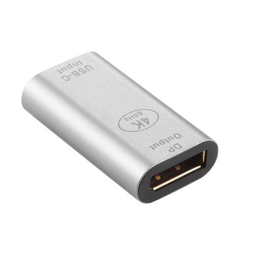 Adaptateur USB-C femelle vers DisplayPort femelle 4K Design Compact Argent