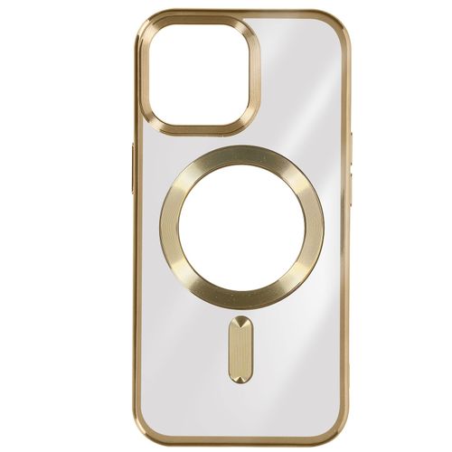 Coque Magsafe Pour Iphone 15 Pro Max Silicone Protection Caméra Chromé Or