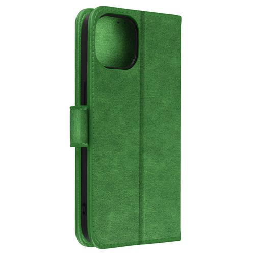 Étui Pour Iphone 15 Clapet Portefeuille Fonction Support Vidéo Vert