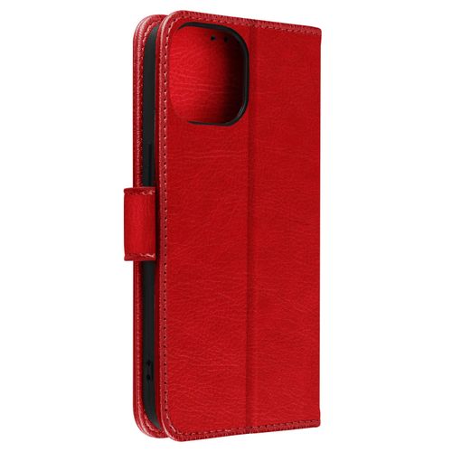 Étui Pour Iphone 15 Plus Clapet Portefeuille Fonction Support Vidéo Rouge