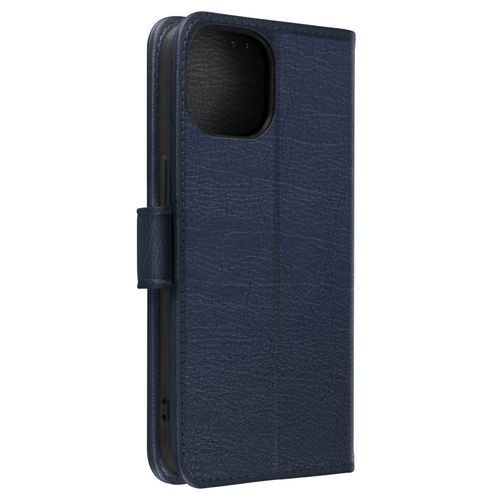 Étui Pour Iphone 15 Plus Clapet Portefeuille Fonction Support Vidéo Bleu Nuit