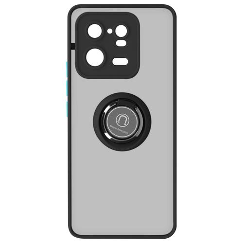 Coque Pour Xiaomi 13 Pro Bi-Matière Bague Métallique Support Vidéo Ringip Noir