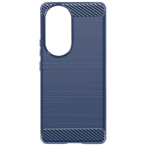 Coque Pour Honor 90 Flexible Effet Carbone Antichoc Classic Carb Bleu Nuit