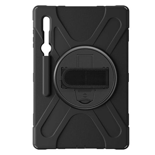 Coque Pour Samsung Galaxy Tab S8 Ultra Et S9 Ultra Hybride Poignée Béquille Noir