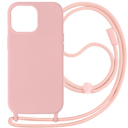 Coque Cordon Pour Iphone 15 Pro Max Lanière Tour Du Cou Série Corda Rose