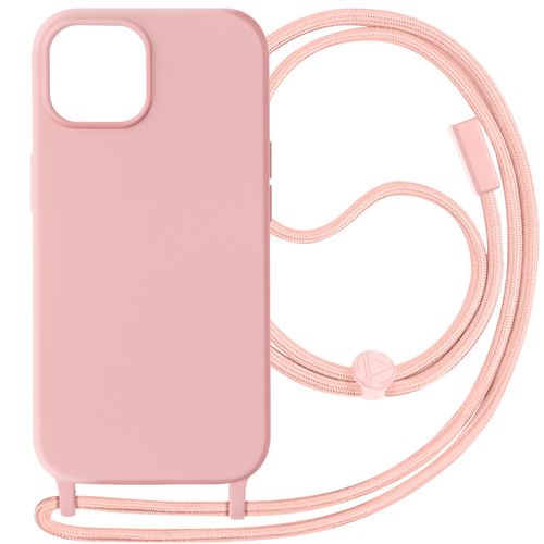 Coque Cordon Pour Iphone 15 Plus Lanière Tour Du Cou Série Corda Rose