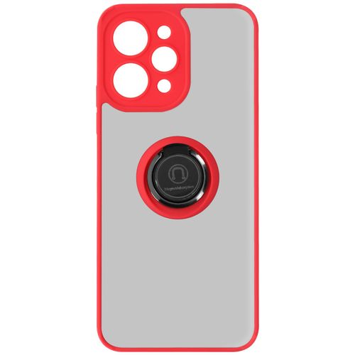 Coque Pour Xiaomi Redmi 12 Hybride Bague Métallique Support Vidéo Ringrip Rouge