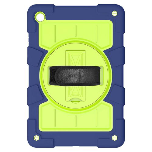 Coque Pour Galaxy Tab A9 Plus Antichoc Béquille Et Poignée Rotative Bleu Nuit