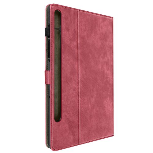 Étui Pour Samsung Galaxy Tab S9 Et Tab S9 Fe Porte-Cartes Support Vidéo Rouge