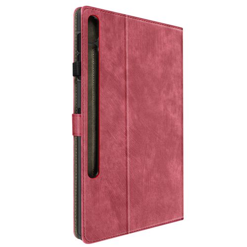 Étui Pour Samsung Tab S9 Plus Et Tab S9 Fe Plus Porte-Cartes Support Rouge