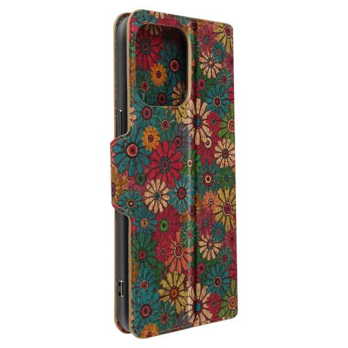 Étui Liège Pour Iphone 14 Pro Max Clapet Portefeuille Support Printemps Floral