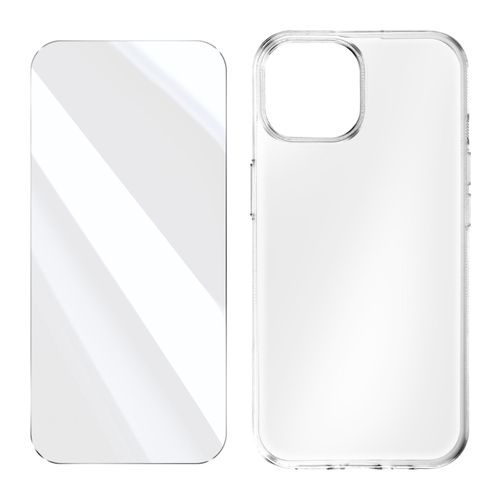 Coque Pour Iphone 15 Plus Silicone Souple Et Verre Trempé Moxie Transparent