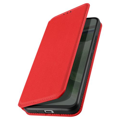 Étui Pour Iphone Xs Max Porte-Carte Support Vidéo Clapet Magnétique Rouge