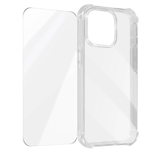 Coque Pour Iphone 15 Pro Coins Renforcés Antichoc + Verre Trempé 9h Transparent