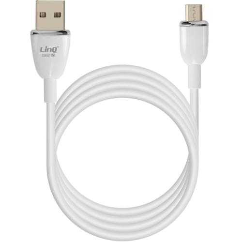 Câble USB vers Micro-USB Fast Charge 3A Synchronisation Longueur 1.2m LinQ Blanc