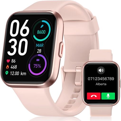 Montre Connectée Femme avec Appels Bluetooth, 1,7"" Montre Connecté...