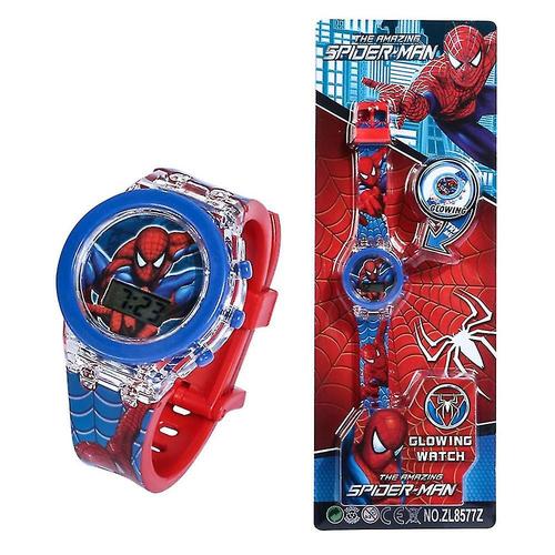 Montre-Bracelet Dessin Anim¿¿ Flash Spiderman Congel¿¿ Elsa Montres Avec Sangle R¿¿Glable Cadeaux Pour Enfants Spiderman