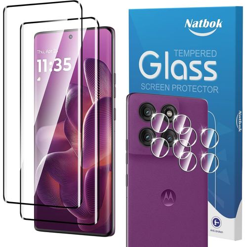 2+2 Pièces 3d Verre Trempé Pour Motorola Moto Edge 60 Pro/Edge 60 Fusion/Edge 60 5g Avec 2 Caméra Arrière Protecteur,Couverture Complète Hd Transparent Verre Protection D'écran