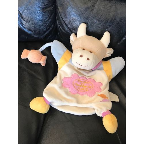 Doudou Et Compagnie Marionnette Vache Avec Bonbon 22cm